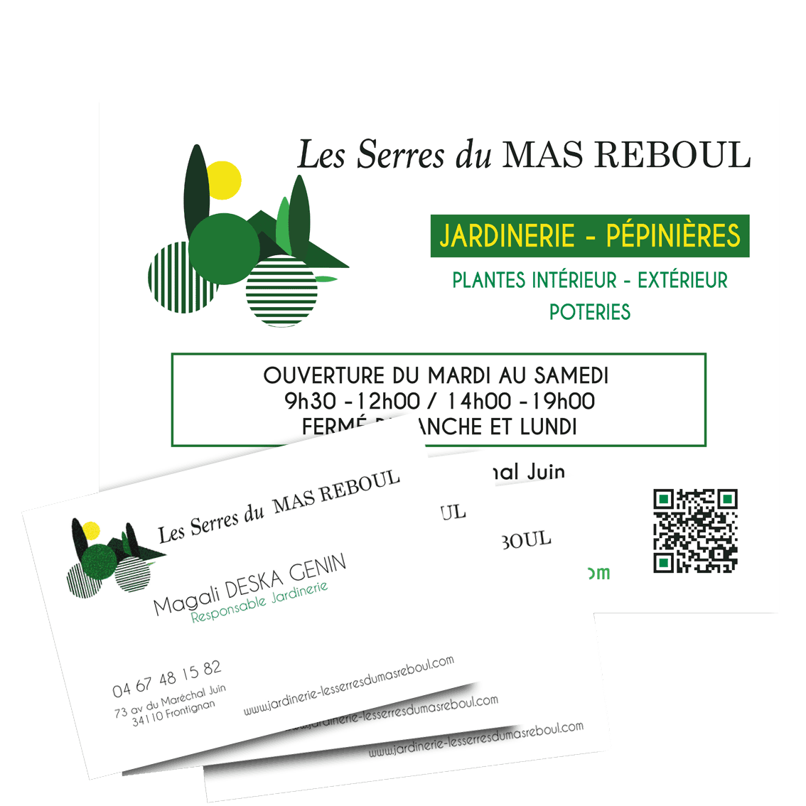 Mock up carte de visite Serres du Mas Reboul